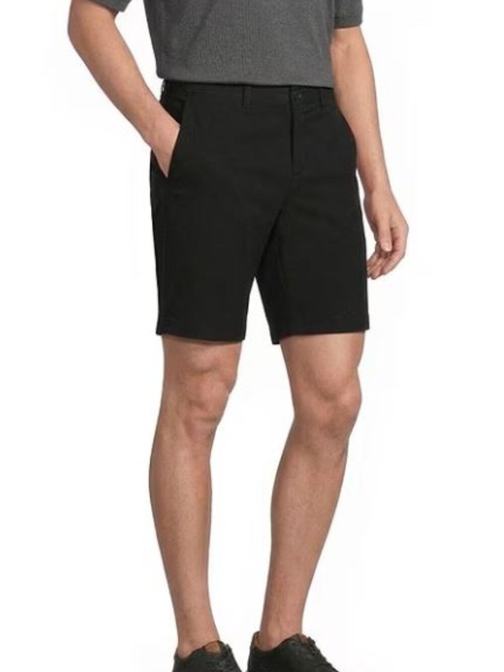 Roundtree & Yorke Flat Front‎ Black Chino Shorts Size 42 9" Inseam